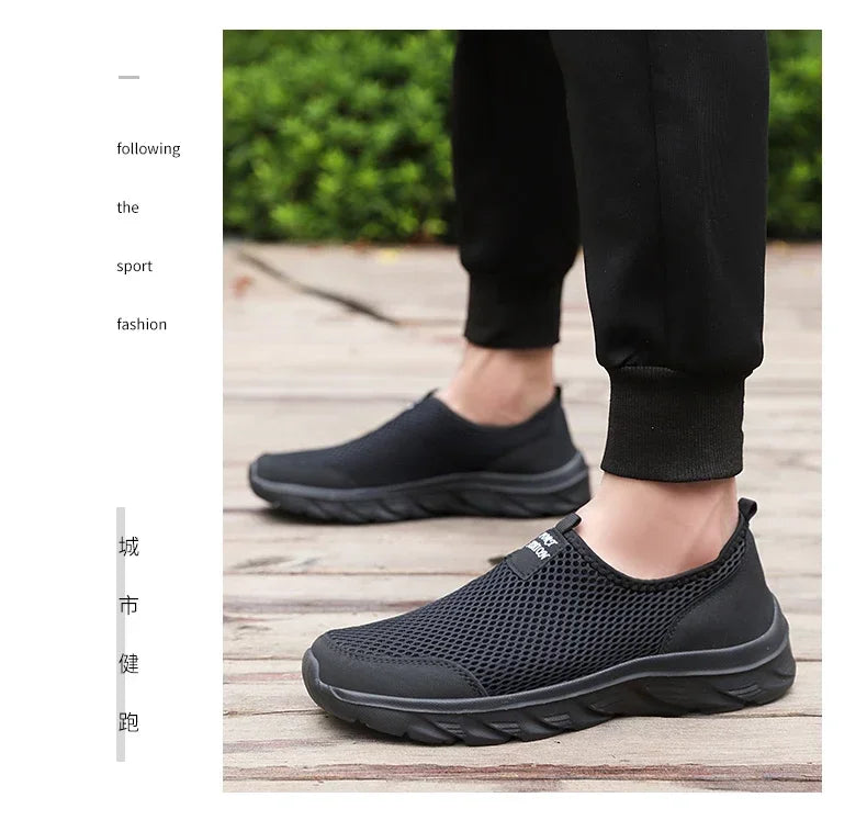 MAEDEF Sneakers Men Summer Casual Shoes Men Mesh Breathable Outdoor Non Slip Sports Shoe Slip on Loafers for Men Plus Size 38-46