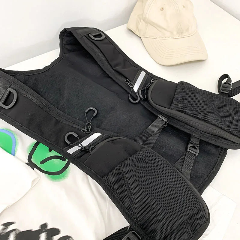 Hip-hop Streetwear Chest Rig Bag for Men Fashion Waterproof Tactical Vest Chest Packs Function Storage Backpack Nylon Pockets