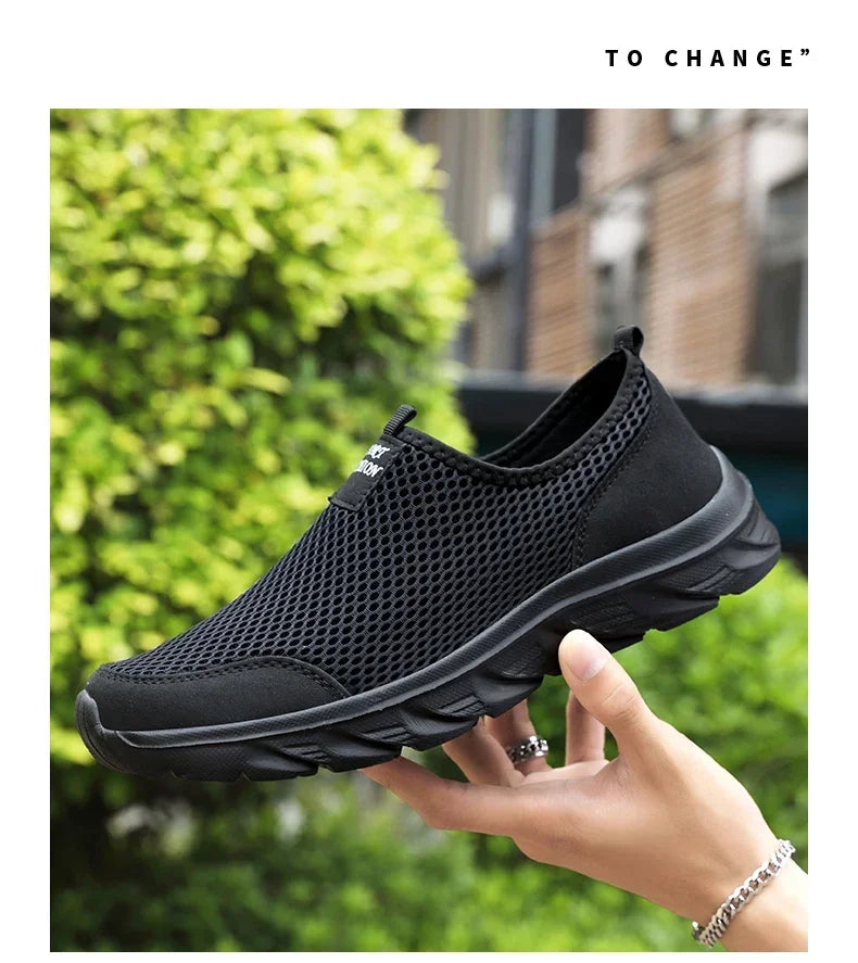 MAEDEF Sneakers Men Summer Casual Shoes Men Mesh Breathable Outdoor Non Slip Sports Shoe Slip on Loafers for Men Plus Size 38-46