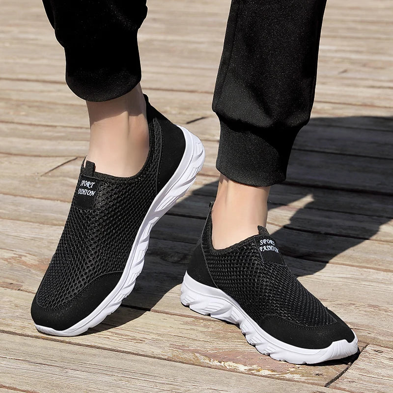 Breathable Summer Sneakers Men Casual Sport Shoes Light Weight Mesh Footwear For Running Slip On Walking Shoes