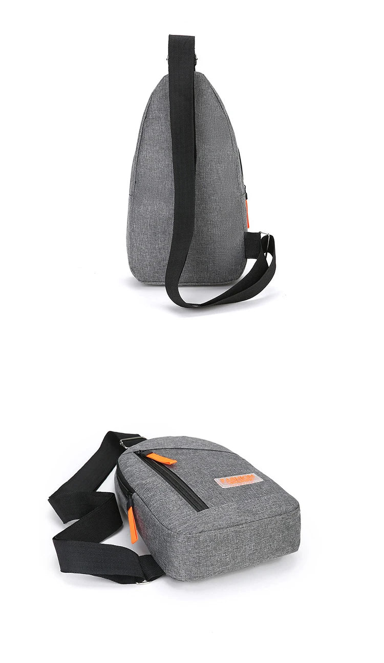 Casual Men Chest Bag Nylon Small Shoulder Bag Running Cycling Belt Sling Bag Outdoor Sport Crossbody Bag Travel Phone Pouch Bag