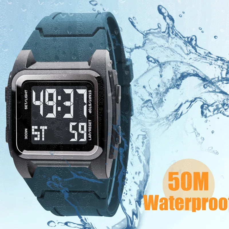 Men's Digital Watches Waterproof Men Sports Watch Luminous Multifunction Clock Outdoor Running Student Kids Fitness Wristwatch