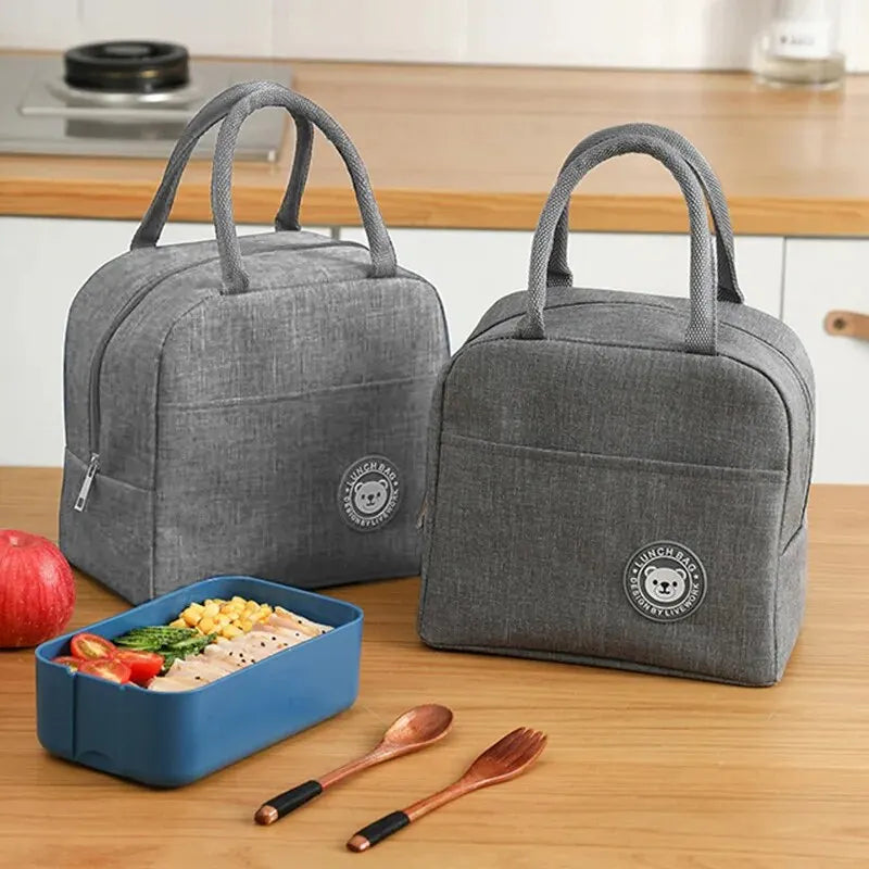 Insulated Lunch Bag Women Kids Cooler Bag Thermal Bag Portable Ice Pack Tote Canvas Food Container Food Picnic Bags