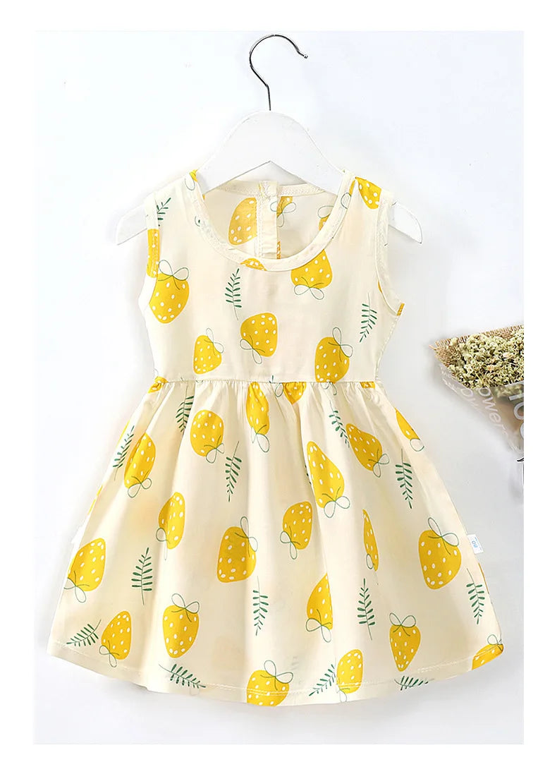 Girl Dress Cotton Summer Kids Clothes Girls Children Flower Dresses Sleeveless Princess Party Outfit Children's Clothing