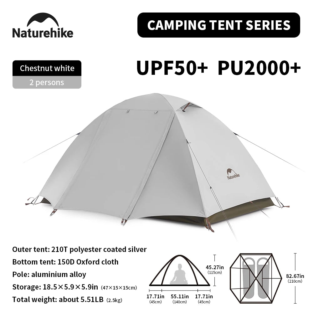 Naturehike Camping Tent 2-3 People Waterproof UPF50+ Camping Tent Outdoor Ultralight Portable Hiking Trekking Sun Shelter