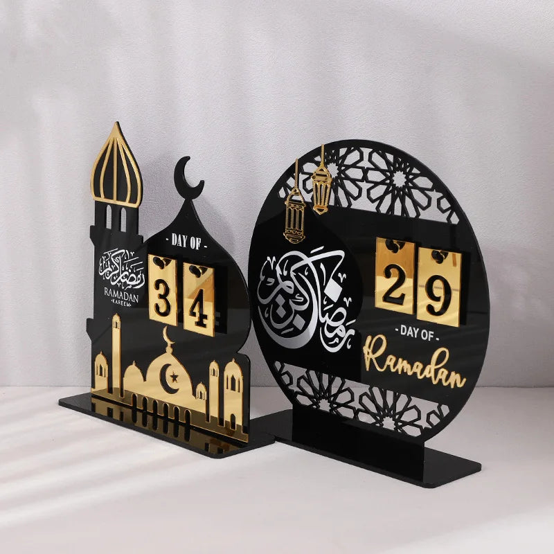 Ramadan Advent Calendar 2025 Eid Mubarak Acrylic Countdown Calendar Islamic Muslim Festival Party Gifts Home Decoration Ornament