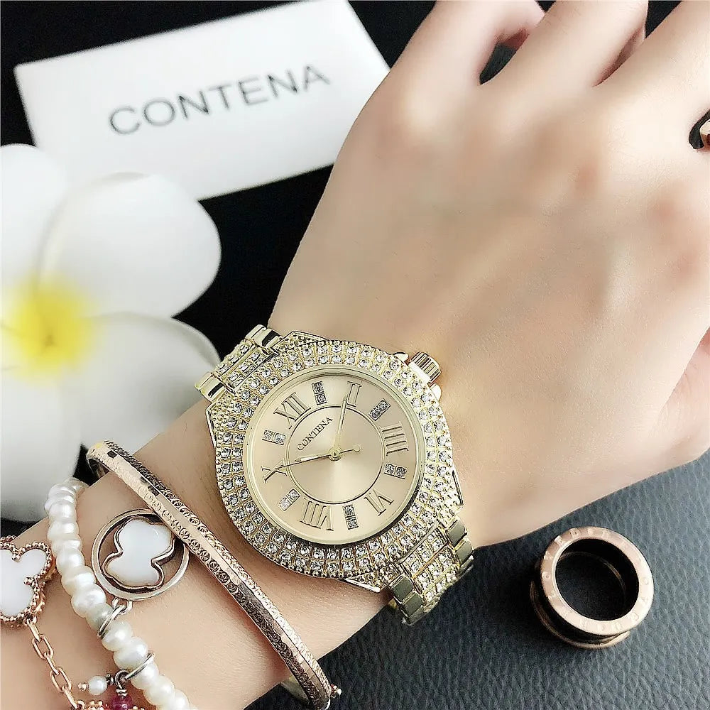 Top Brand Women's Watches Luxury Elegant Diamond Watch Women Fashion Rhinestone Ladies Quartz Watch Clock Gift Montre Femme