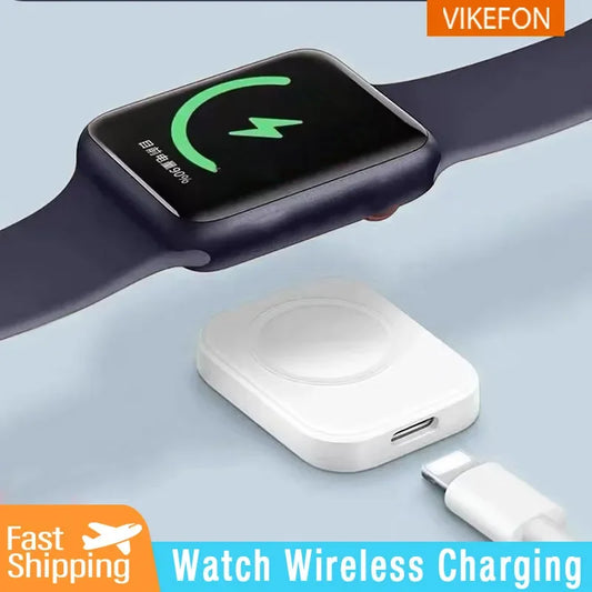 VIKEFON Magnetic Wireless Fast Charger for Apple Watch series 9 8 7 6 SE Type C For iPhone convert Charger for iWatch Series 6 5