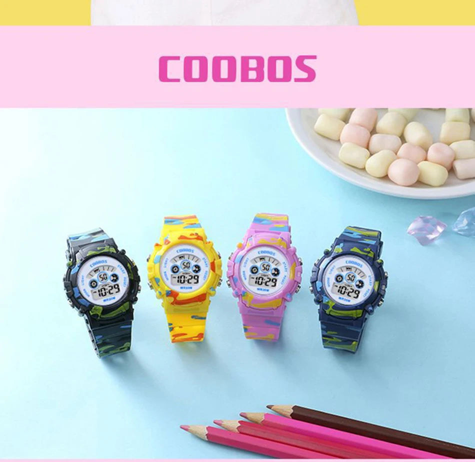 Electronic Watch For Boys Girls Children Luminous Dial Military Sport Watches for Kids Waterproof Multi-function Digital Watch