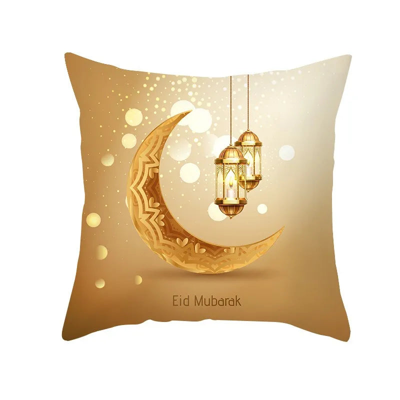 Eid Mubarak Cushion Cover Pillow Case Ramadan Kareem Decoration For Home 2025 Muslim Islam Party Decor Gift Eid Al Adha Supplies