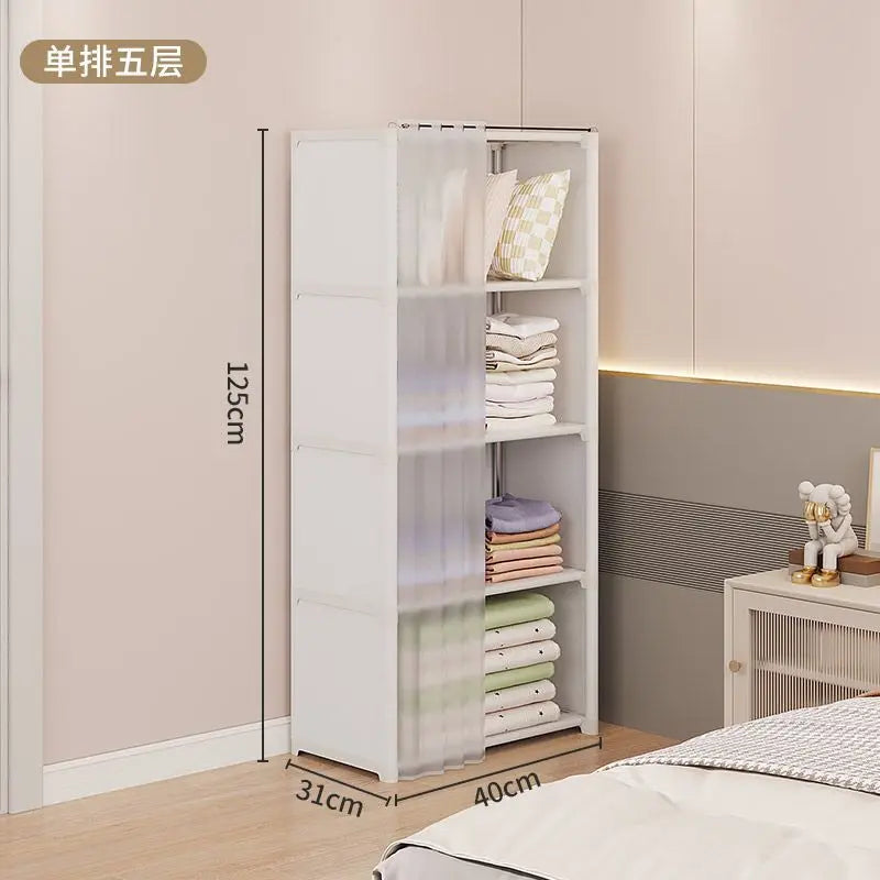 Dustproof Wardrobe Household Bedroom Multipurpose Storage Rack Simple Assembly Storage Cabinet Rental Room Multi-layer Wardrobe