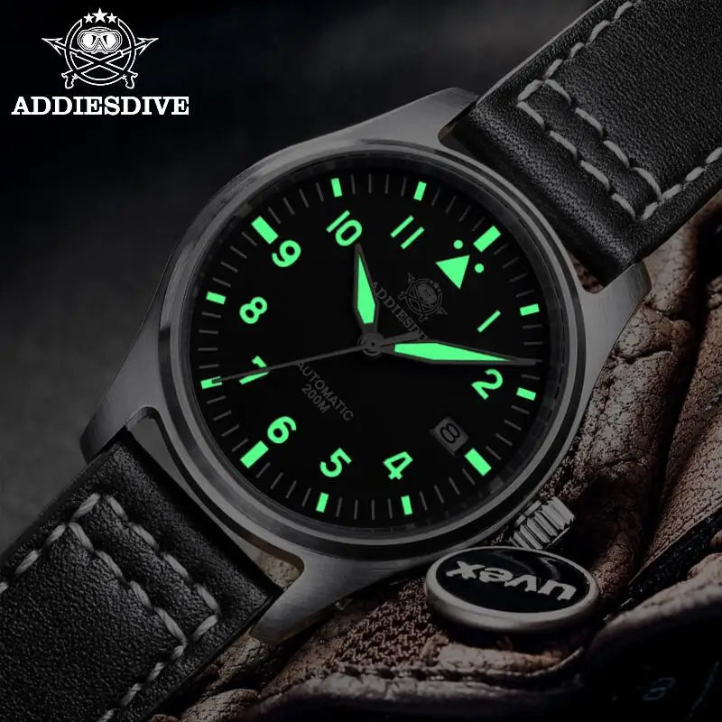 ADDIESDIVE Watches For Men C3 Super Luminous 20Bar Waterproof NH35A 316L Stainless Reloj Hombre Automatic Mechanical Watch