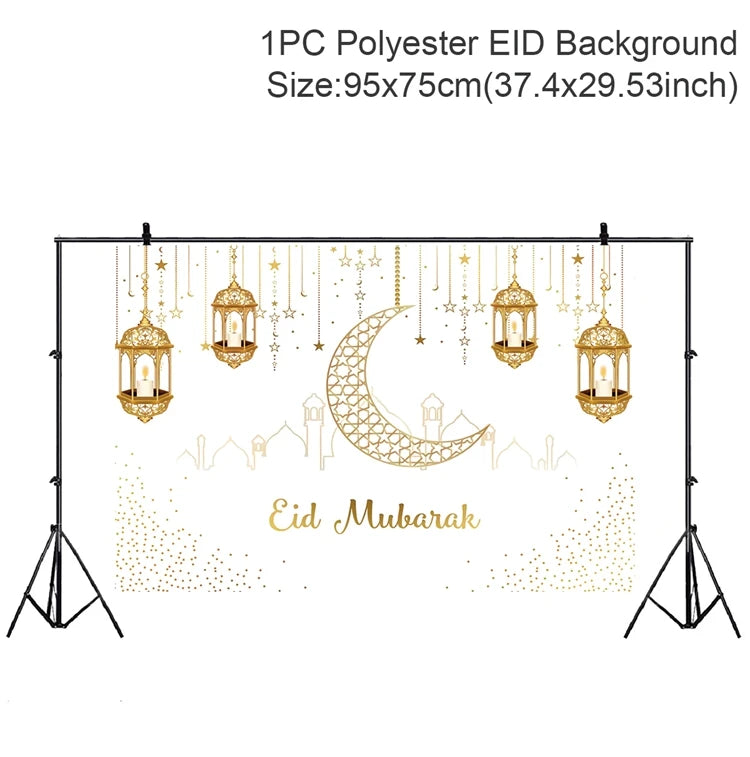 Ramadan Kareem Backdrop Eid Mubarak Background Photo Booth Ramadan Decoration For Home 2025 Islam Muslim Party Supplies