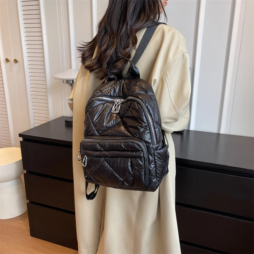 Luxury 2023 Summer Trend Women Backpack Pearl Cotton Bag Pack Travel Student Schoolbag Teen Girls Bookbag рюкзак женс Outdoor