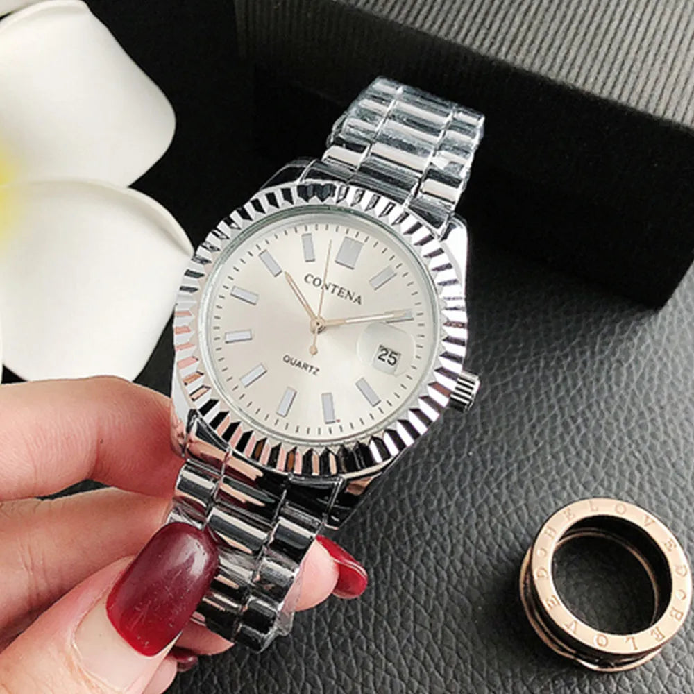 Luxury Women Watches With Calendar Top Brand Stainless Steel Quartz Watch Fashion Business Ladies Wristwatch Clock Gift Montre