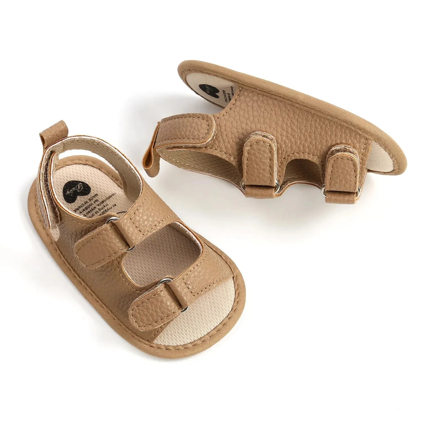 Meckior Summer Baby Sandals Baby Shoes PU Leather Rubber Bottom Sole Anti-Slip Infant First Walker Baby Boy Girl Sandals 0-18M