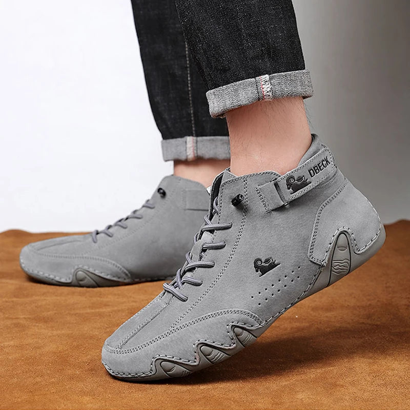 Leather Casual Shoes for Men Sneakers Luxury 2023 New In Male Fashion Loafers Shoes Lace Up Men Ankle Boots Comfortable Man Shoe