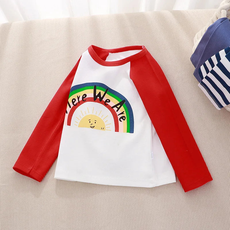 Kids T-Shirt Clothing  Children's Clothes Cartoon Tops Long Sleeve Baby Clothing Autumn Winter Cotton Print Sweatshirt Boys Girl