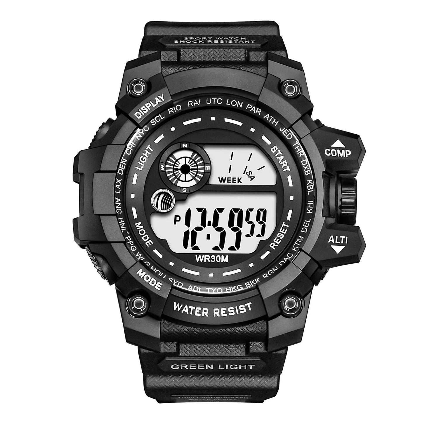 YIKAZE Men's Sport Watch Stopwatch Count Down Multifuction Men Digital Watches Waterproof Outdoor Military Clock Gift Watch