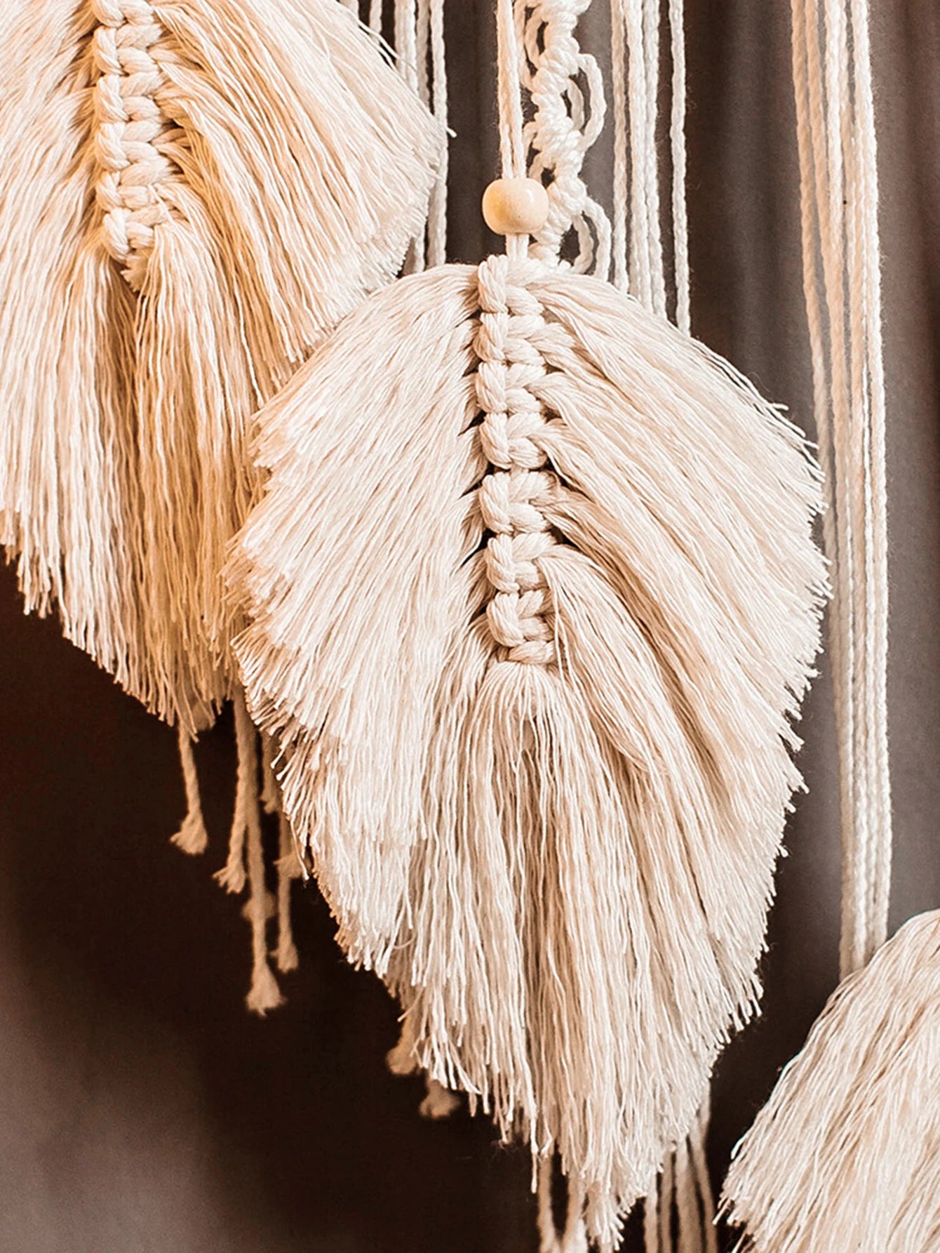 Macrame Dream Catcher Bohemian Leaf Wall Hanging Nordic Decor Boho Handmade Tapestry Ornaments for Home Living Room Decoration