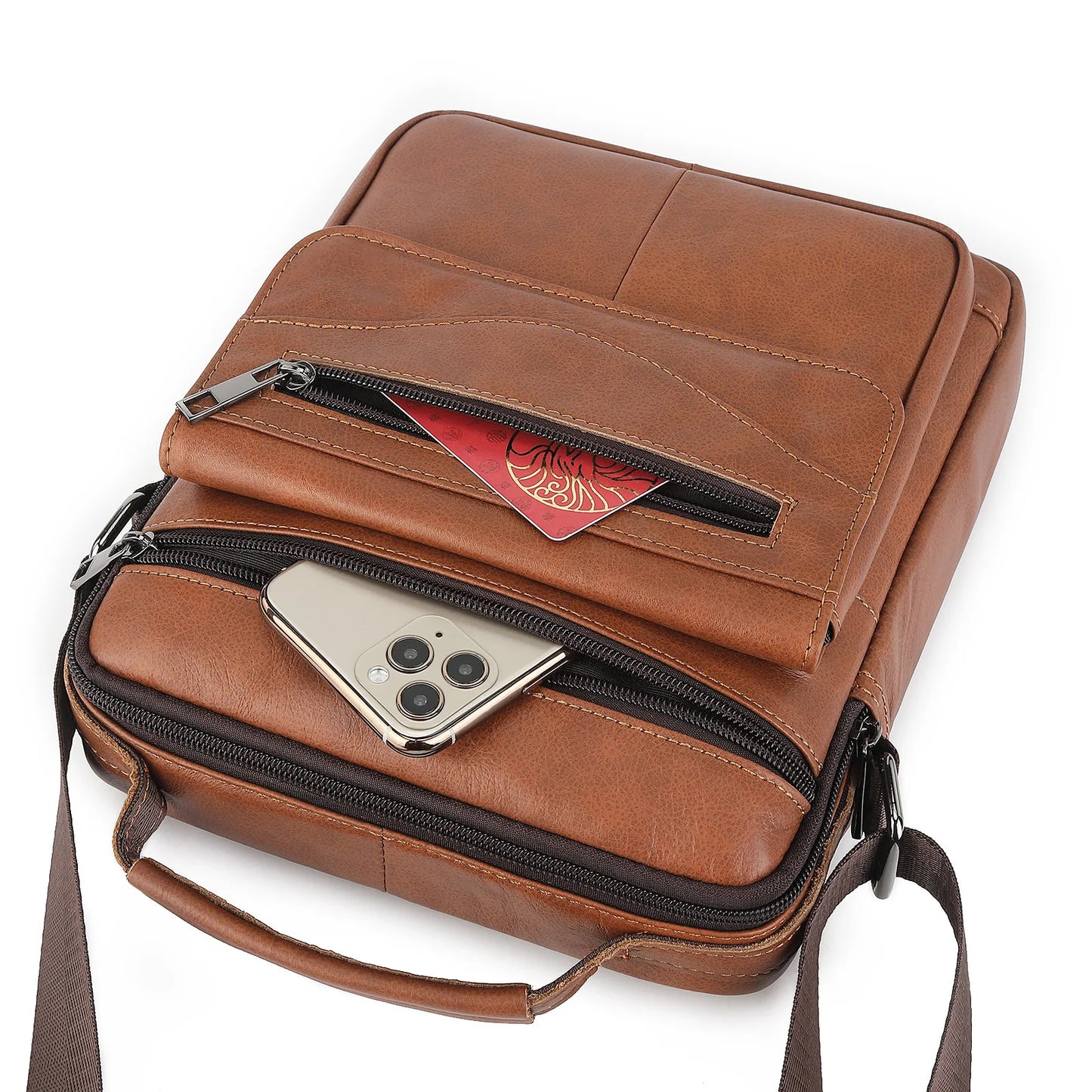 Genuine Leather Men Shoulder Bag Vintage Crossbody Bag For Men