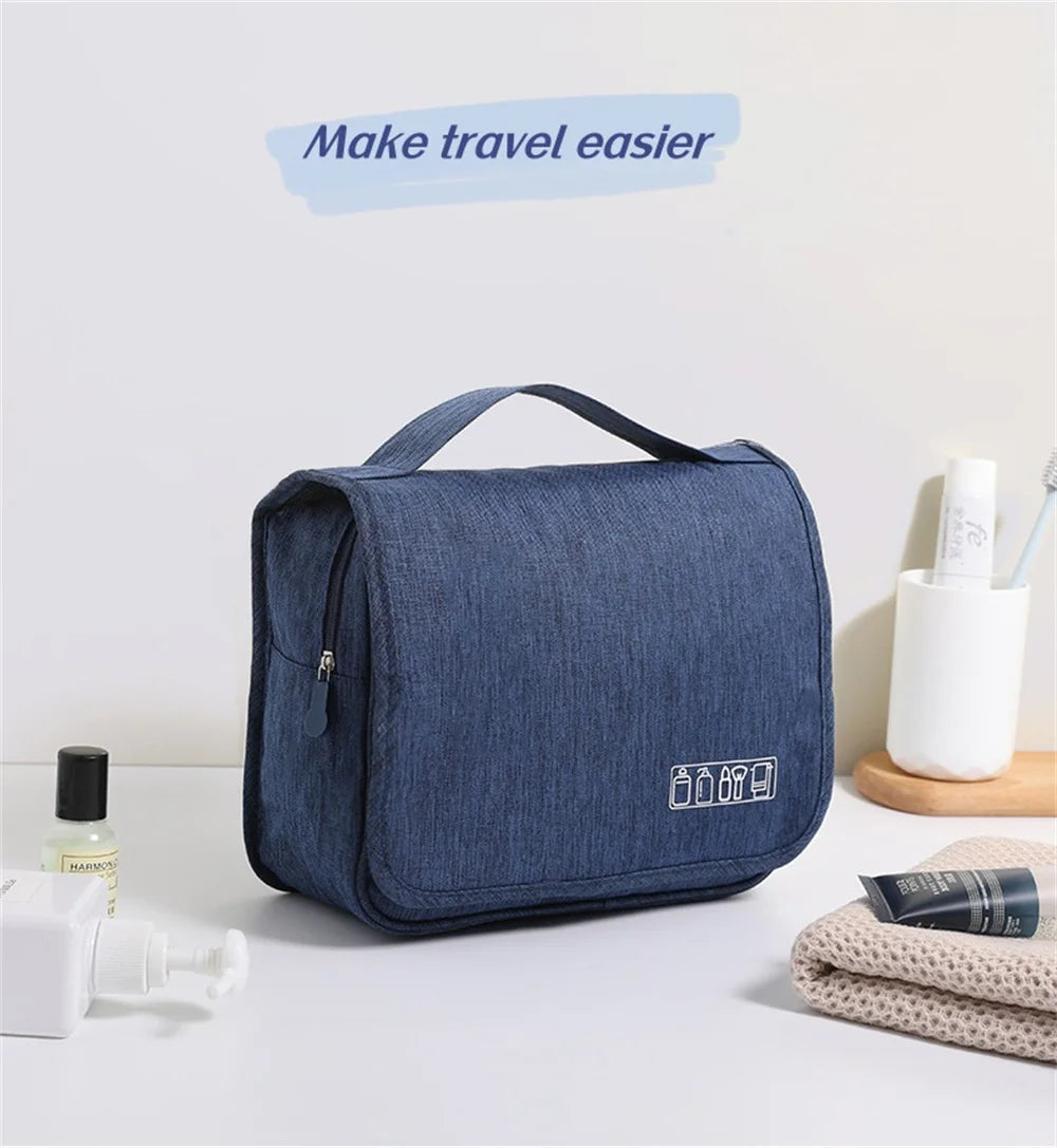 Portable Toiletry Washbag with Hanging Hook Waterproof Women Bathroom Cosmetic Storage Bag Large Capacity Travel Men Makeup Case