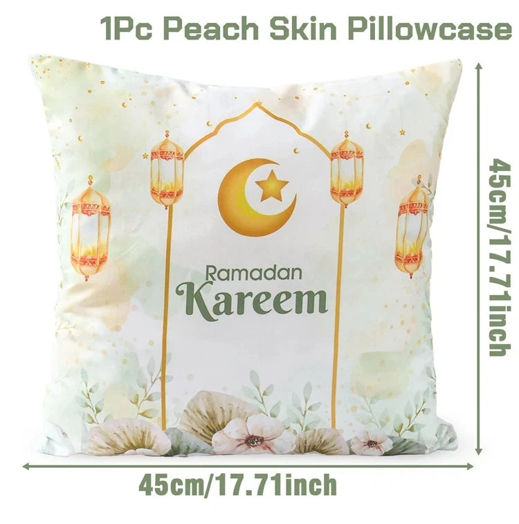 Eid Mubarak Cushion Cover Pillow Case Ramadan Kareem Decoration For Home 2025 Muslim Islam Party Decor Gift Eid Al Adha Supplies