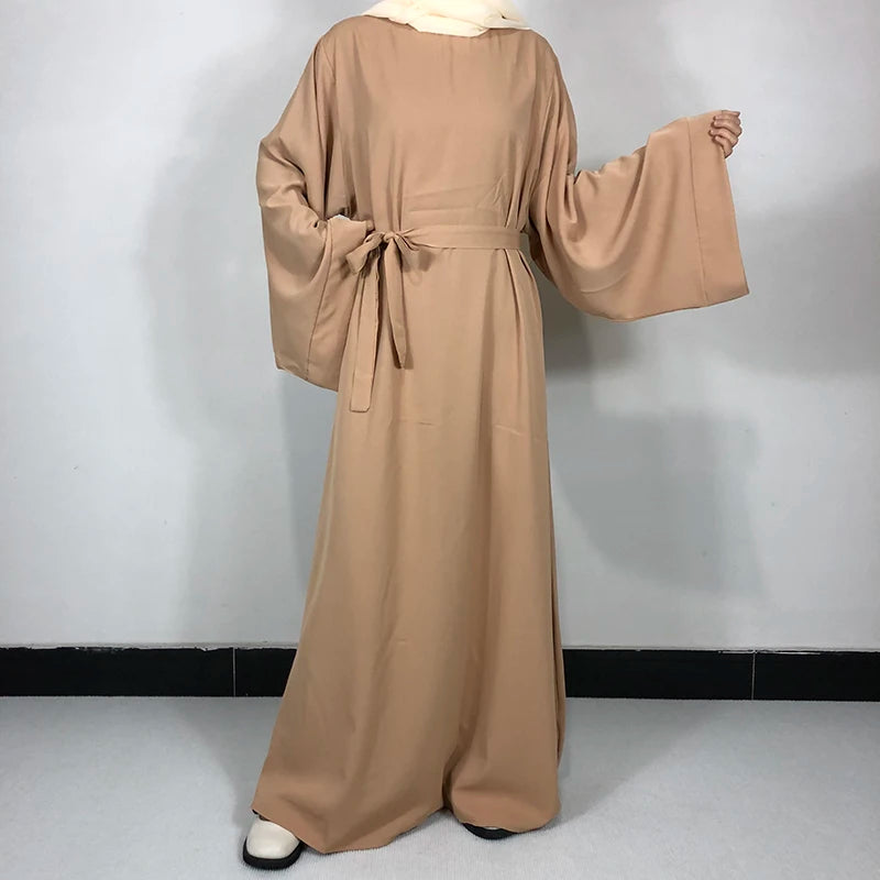 15 Colors Basic Plain Nida Abaya With Free Belt High Quality Muslim Women Modest Simple Dress EID Ramadan Islamic Clothing