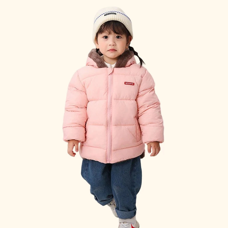 Cashmere Children Coat Winter Thicken Warm Down Jacket Boys Girls Zipper Hooded Kids Jacket Coats Outwear Children Clothing