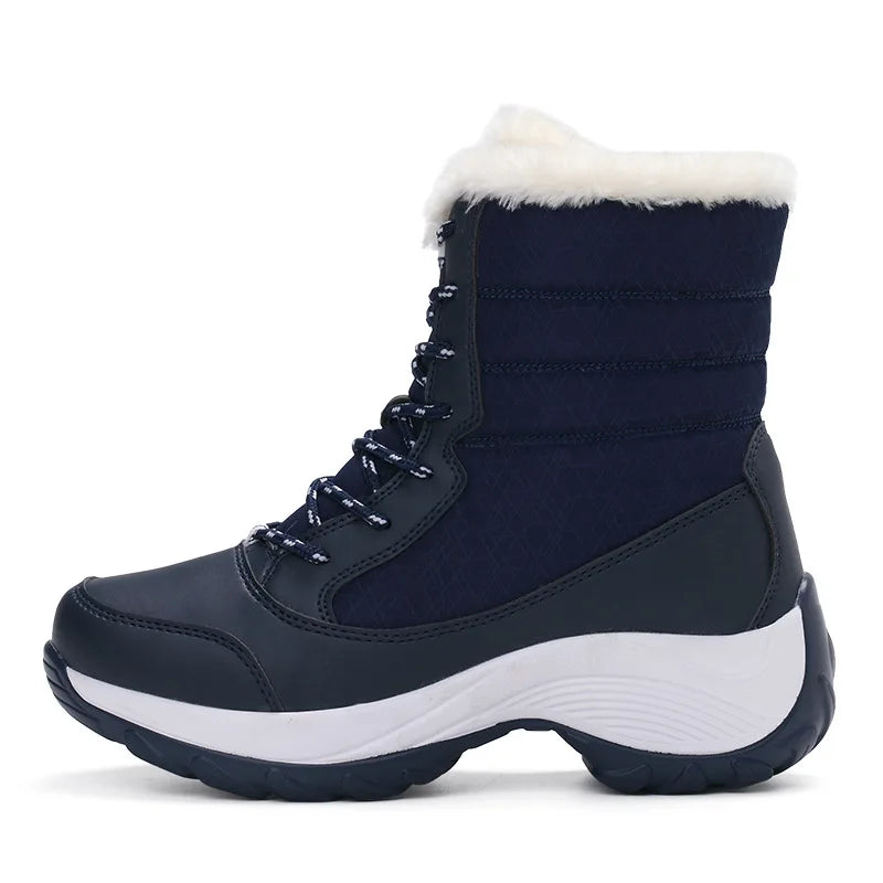 Snow Boots Women Platform Boots Non-slip Women Winter Shoes Fur Warm Ankle Boots for Women Wedges Waterproof Thigh High Boots