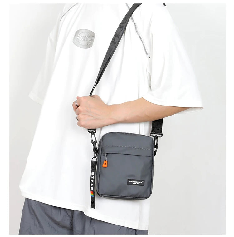 Simple Mini Men Crossbody Bag For Phone Side Bag Casual Waterproof PU Leather Shoulder Bag Business Small Messenger Sling Bags