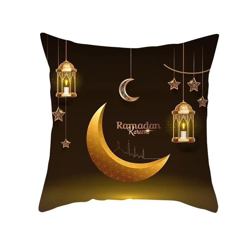 Eid Mubarak Cushion Cover Pillow Case Ramadan Kareem Decoration For Home 2025 Muslim Islam Party Decor Gift Eid Al Adha Supplies