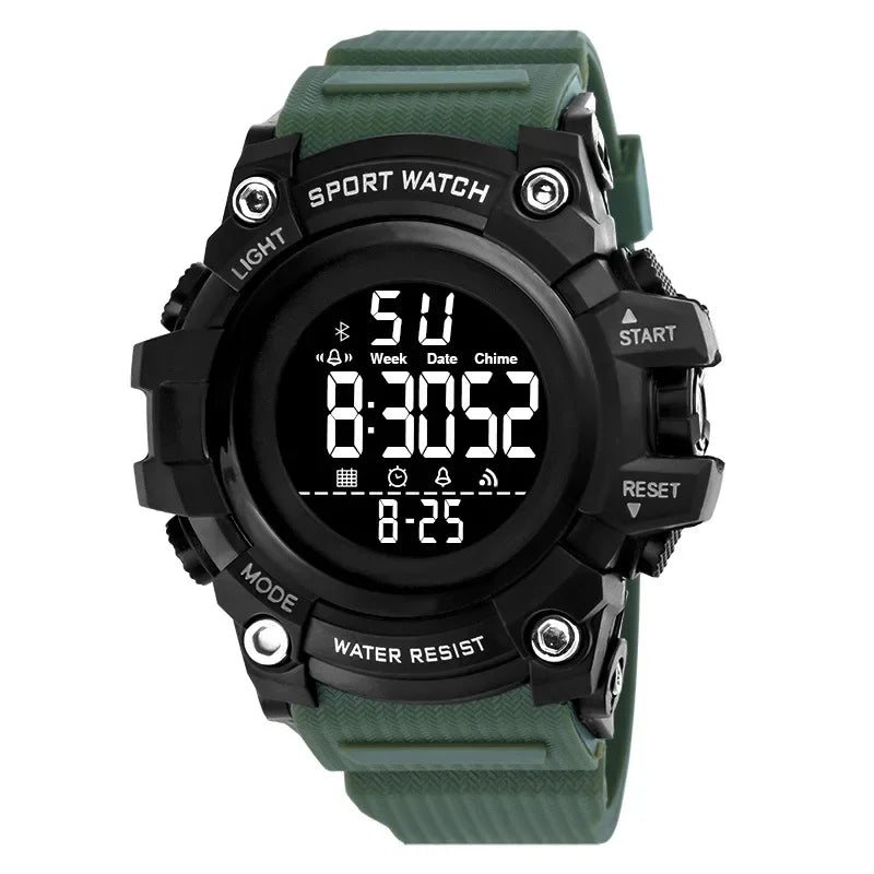 YIKAZE Men's Sport Watch Multifunction Military Sports Men Watch Clock Big Dial Digital watches Waterproof Electronic Wristwatch