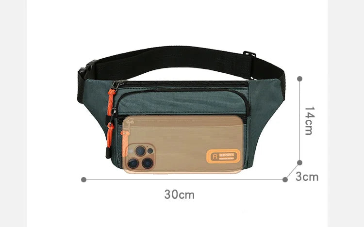 Waterproof Men Waist Bag Fanny Pack Fashion Running Chest Bag Unisex Sling Crossbody Bag Casual Hip Belt Bag men Waist Packs