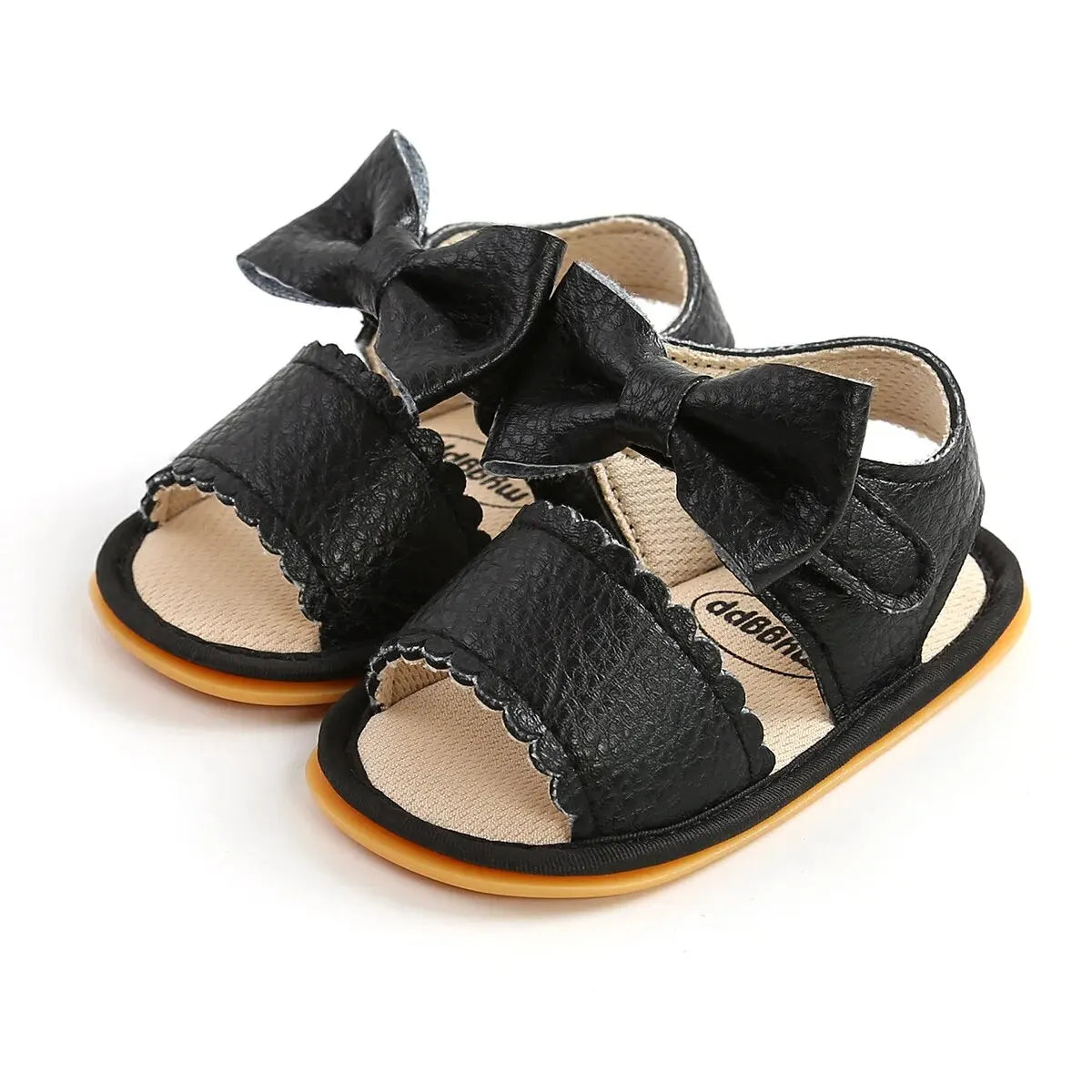 Meckior Summer Baby Shoes Toddler Flats Baby Sandals Soft Rubber Sole Anti-Slip Bowknot Crib First Walker Baby Boys Girls Shoes