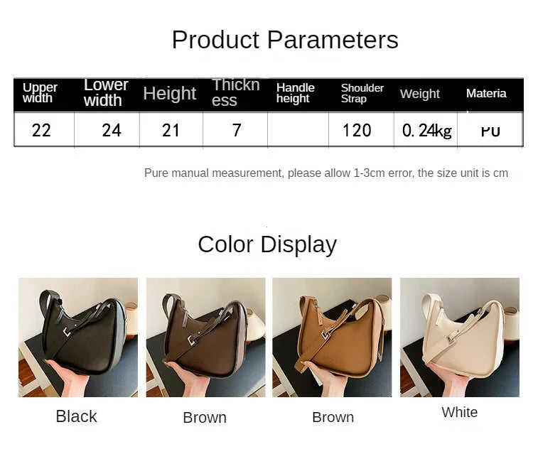 Small Belt Buckle Design Shoulder Bags for Women 2024 New Fashion Trend Designer Crossbody Bag Underarm Bag Handbags Brown