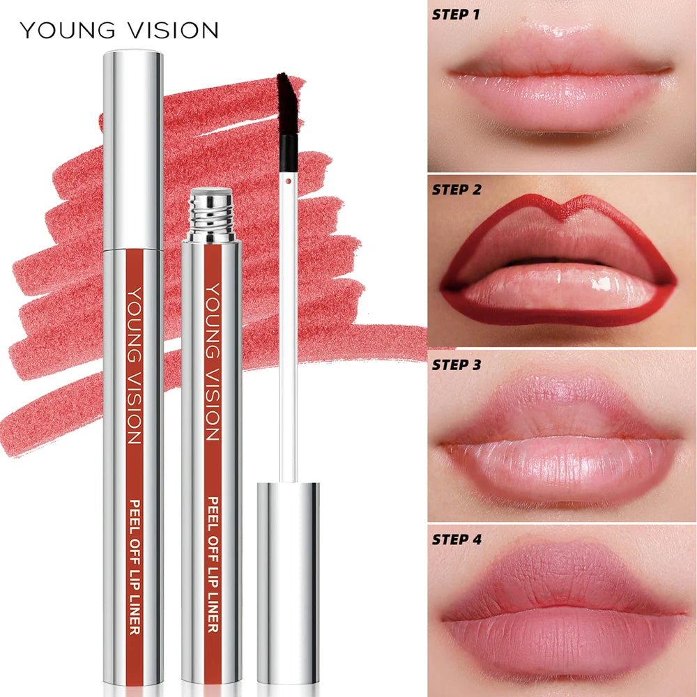 YOUNG VISION Tear-Off Lip Liner Peel-Off Lip Liner Matte Smudge-Free Hook & Loop Lip Pencil Makeup Pencil 3 color