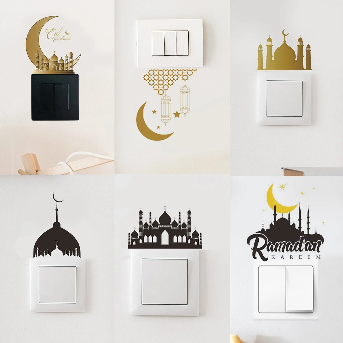 Eid Mubarak Switch Sticker Eid Ramadan Ramadan Decoration For Home 2025 Islamic Muslim Party Supplies Favors Gift Eid Al-Fitr