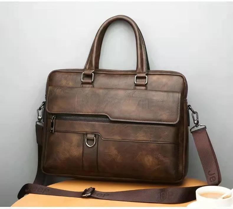 Luxury Brand Business Briefcase Men Leather Handbag For Man Messenger Shoulder Bag Office A4 Laptop Crossbody Bag MaleTote Bags