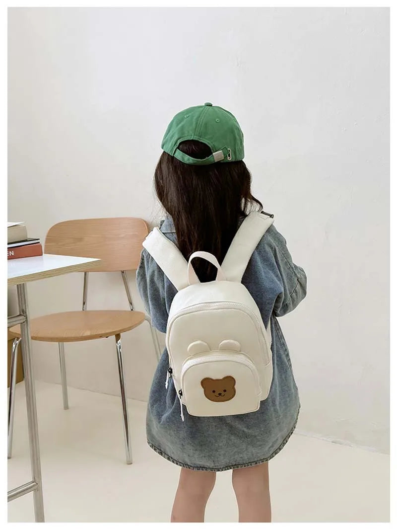 Korean Canvas Kids Backpack Kawaii Children's Handbags for Girl Kindergarten Boy Schoolbag Cartoon Bear Bunny Toddler Bag 2023