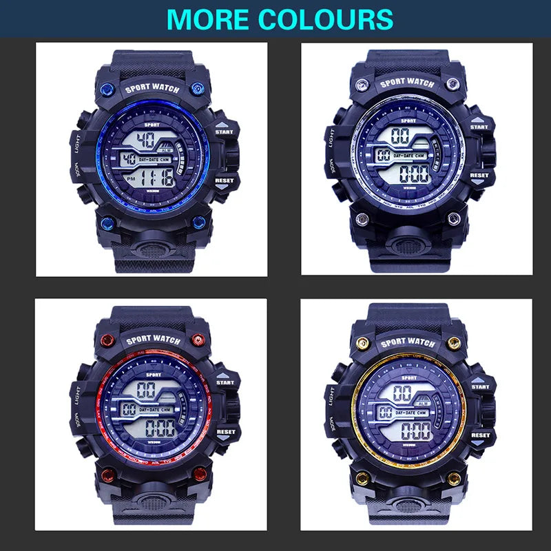 YIKAZE Y03 Men's Digital Watch Waterproof Luminous Men Sports Watches Date Army Military Electronic Wristwatch Relogio Masculino