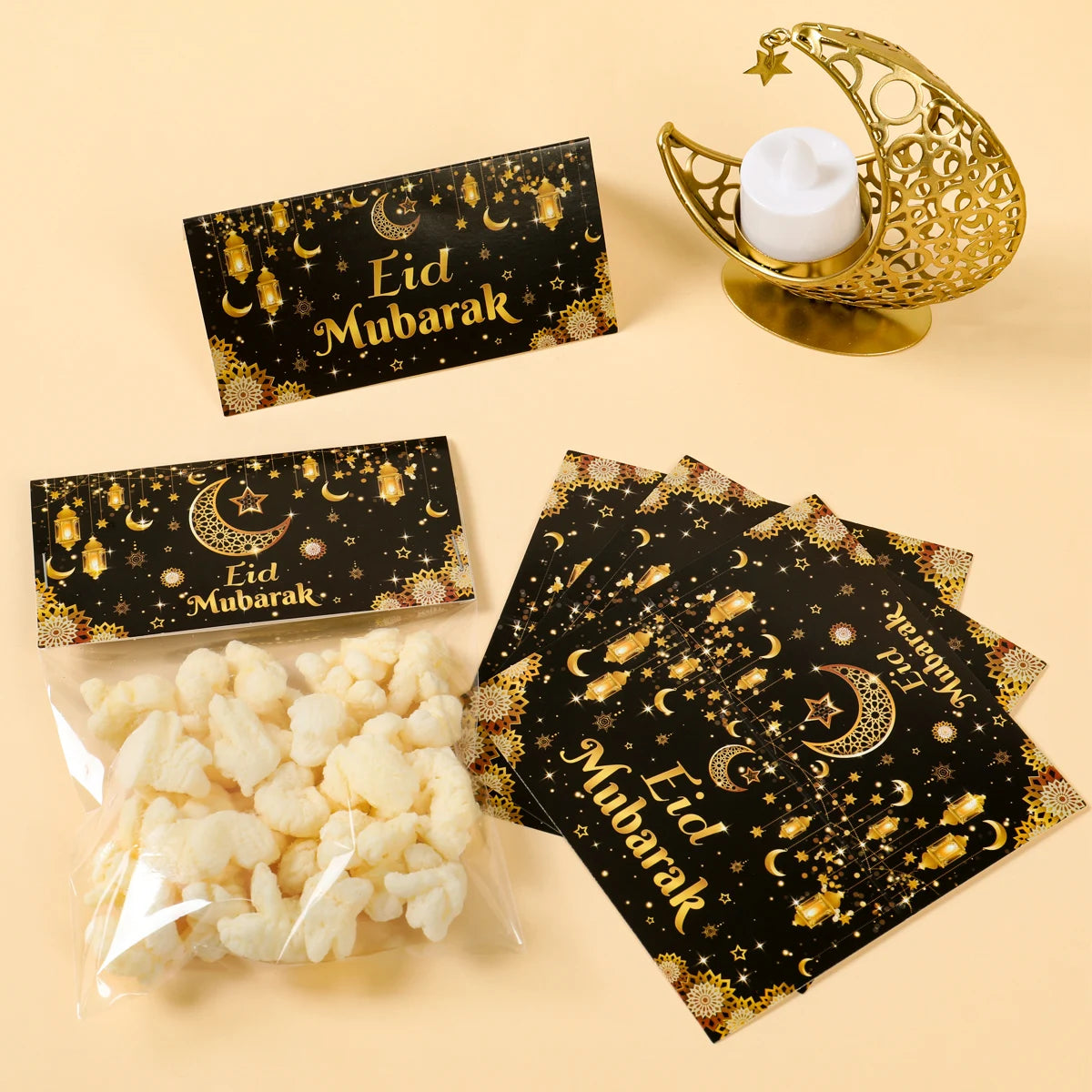 Eid Mubarak Treat Bag Topper Candy Bag Ramadan Decorations For Home 2024 Islamic Muslim Party Decor Ramadan Kareem EID Al Adha