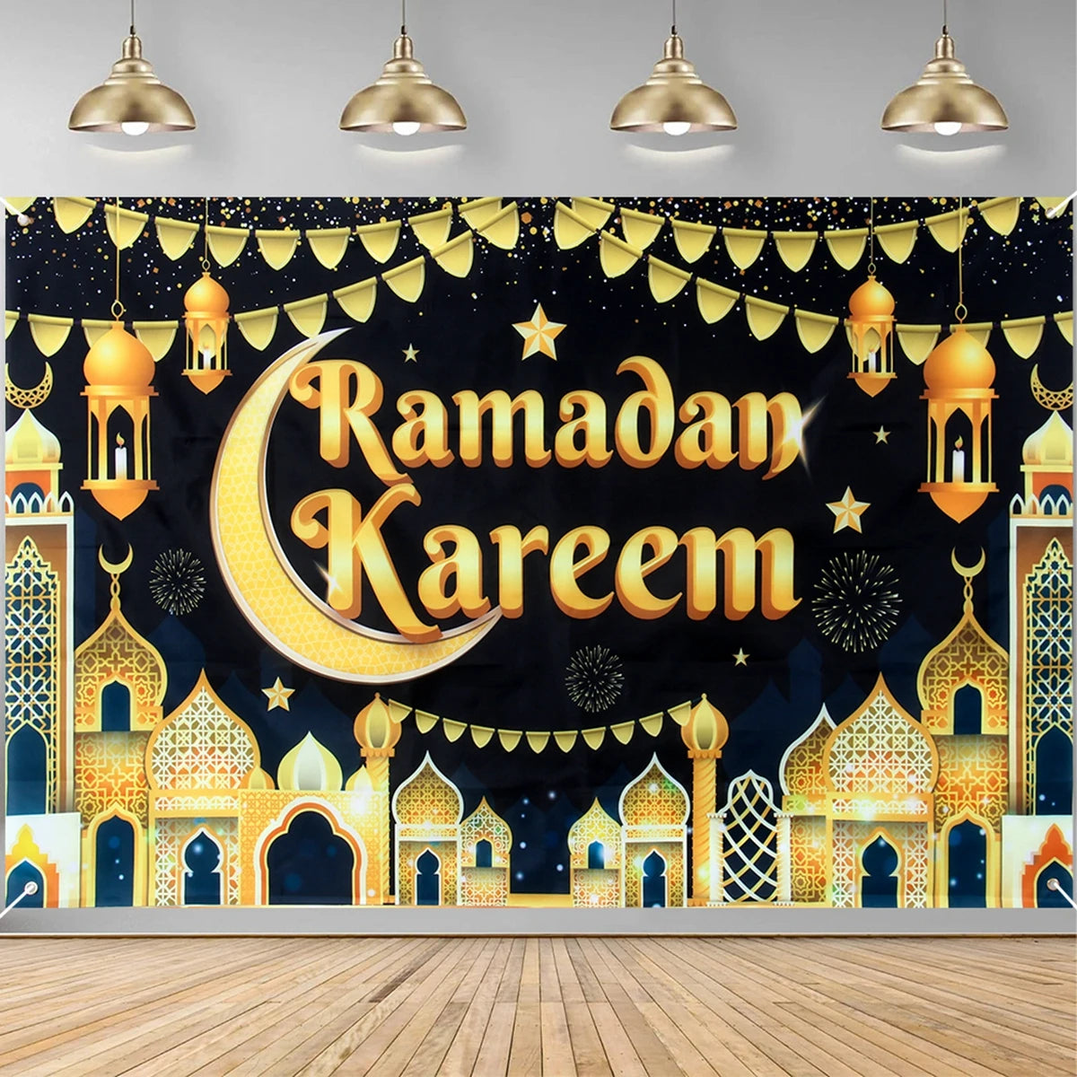 Ramadan Kareem Backdrop Eid Mubarak Background Photo Booth Ramadan Decoration For Home 2025 Islam Muslim Party Supplies