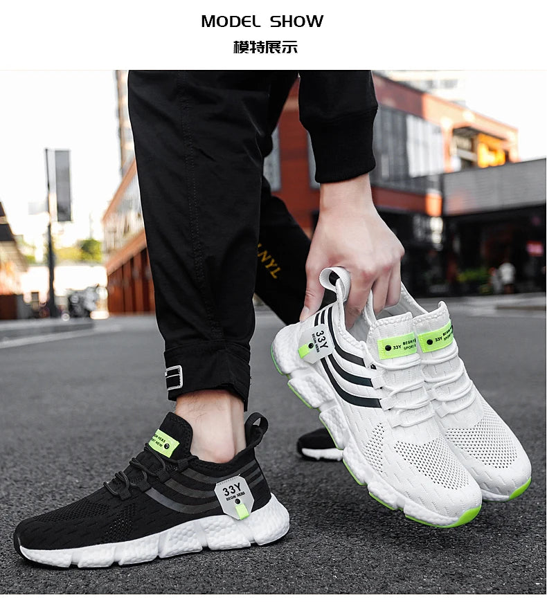 New Men's Sneakers Thick Sole Comfortable Casual Shoes Men Breathable Running Shoes Summer Man Tennis Shoes Large Size Men Shoes