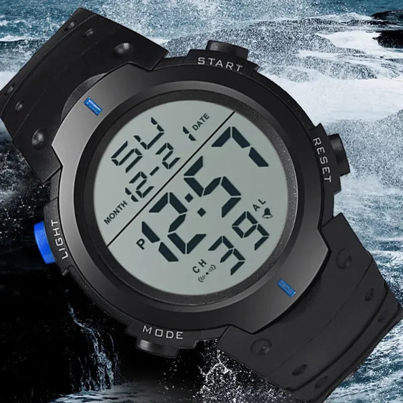 Men Sport LED Watches Top Brand Men Digital Clock Multi-Functional Rubber Man Fitnes Athlete Timekeeping Electronic Watch Reloj