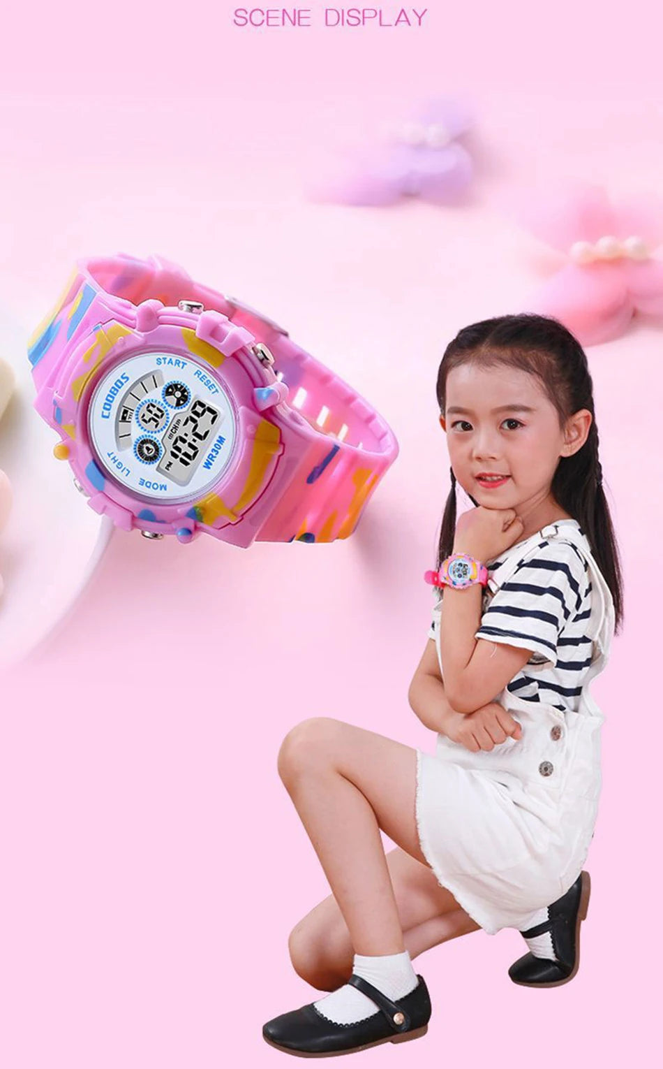 Electronic Watch For Boys Girls Children Luminous Dial Military Sport Watches for Kids Waterproof Multi-function Digital Watch