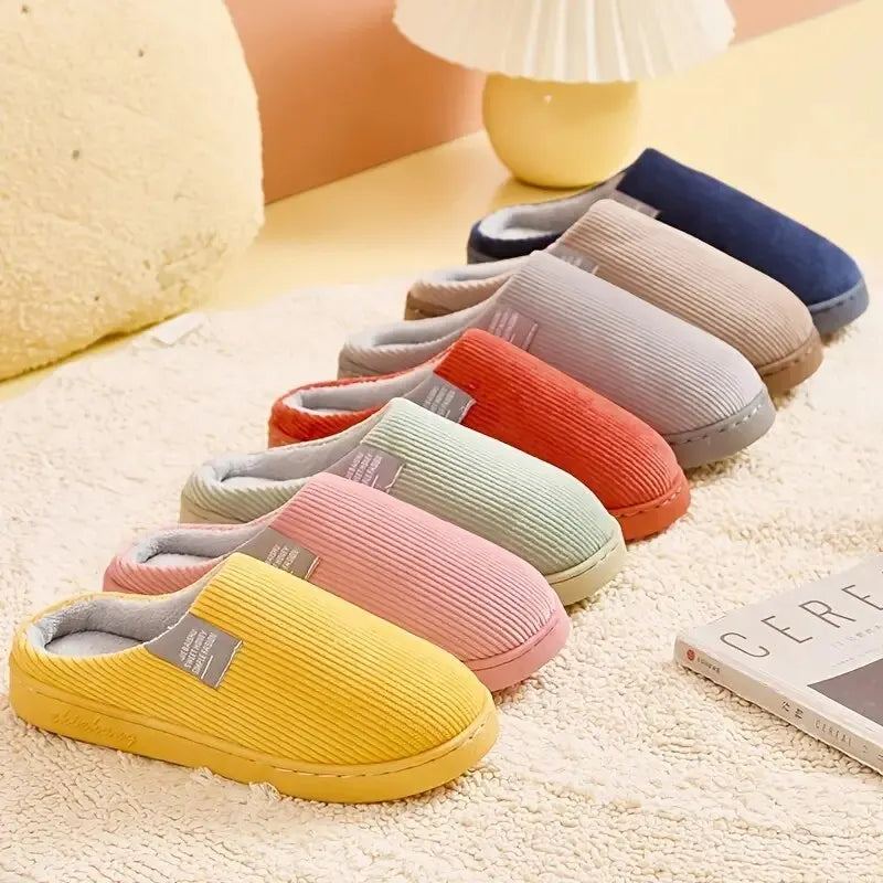 Women's Men's Thick Soft Bottom Home Slippers Household Plush Slippers Anti-slip Thermal Slippers Indoor Winter