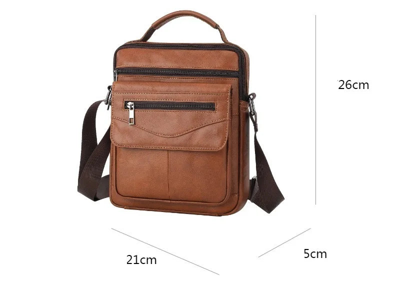 Genuine Leather Men Shoulder Bag Vintage Crossbody Bag For Men