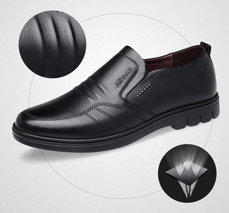 Man Sport Shoe Loafers Men Non-slip Leather Slip-on Black Driving Shoes Sneakers Male Dress Shoes Light Breathable Footwear Flat