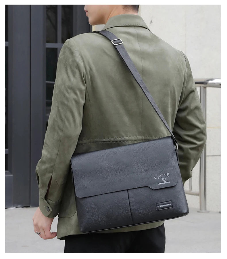 Men Shoulder Bag For IPAD Leather Business Handbag Men Messenger Bag Large Side Sling Bag Fashion Man Crossbody Bag